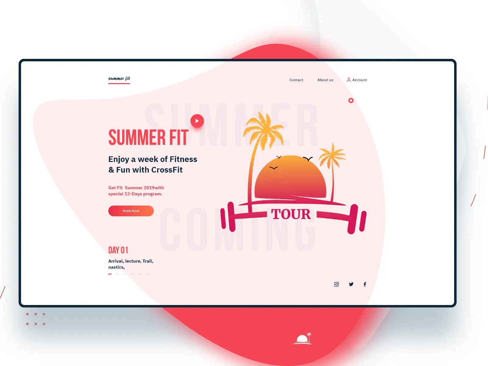 Preview for the Summer Fitness Camp landing page project